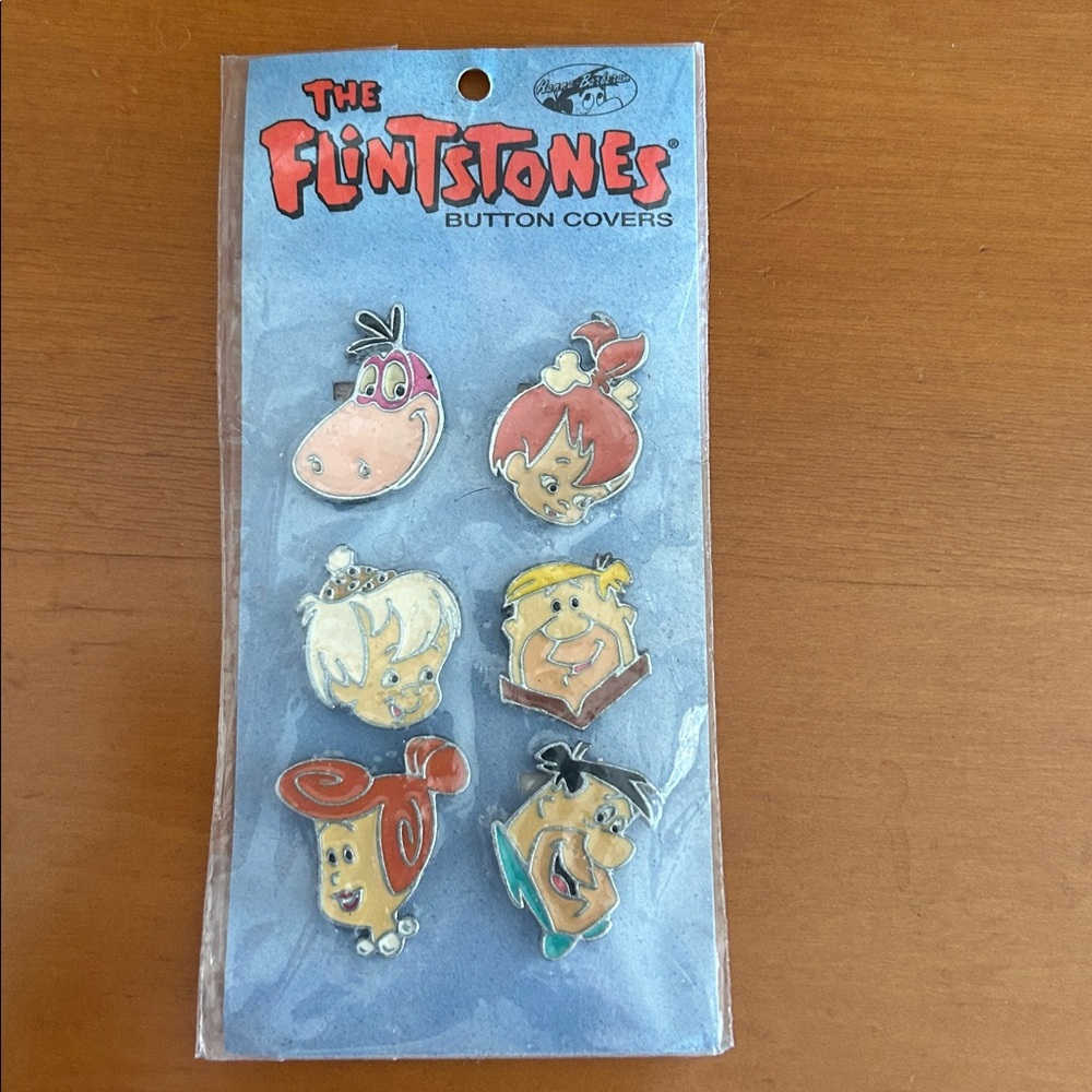 Vintage Flintstone button covers